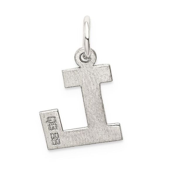 Sterling Silver, Amanda Collection Small Block Style Initial L Pendant - Picture 3 of 5